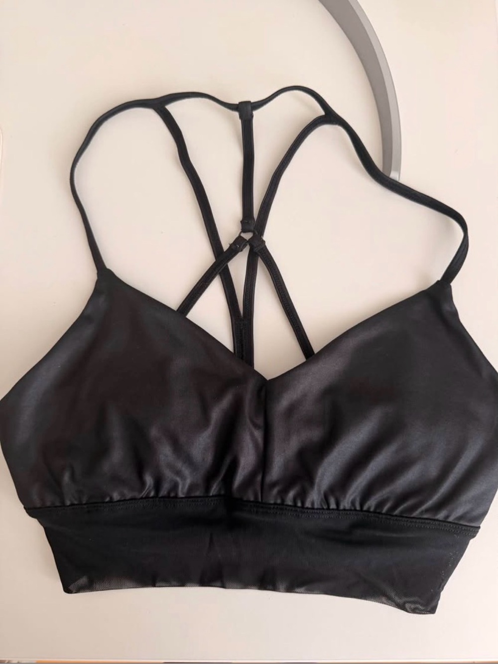 ALO Yoga Black Strappy Sports Bralette